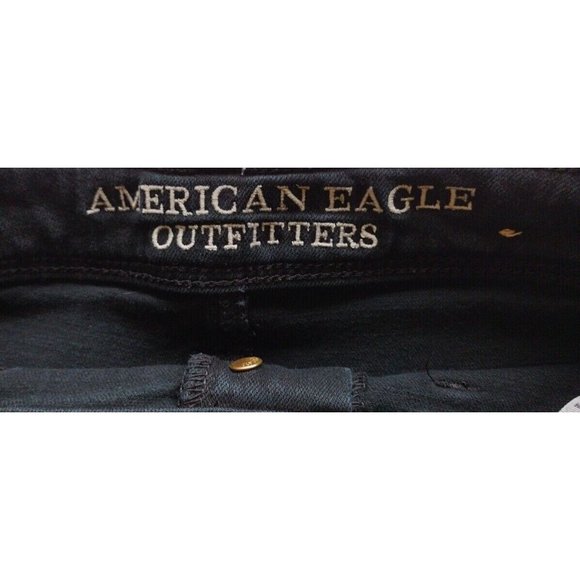 American Eagle Shorts Womens 6 Super Stretch Button Fly Black Raw Cuff - Picture 4 of 10